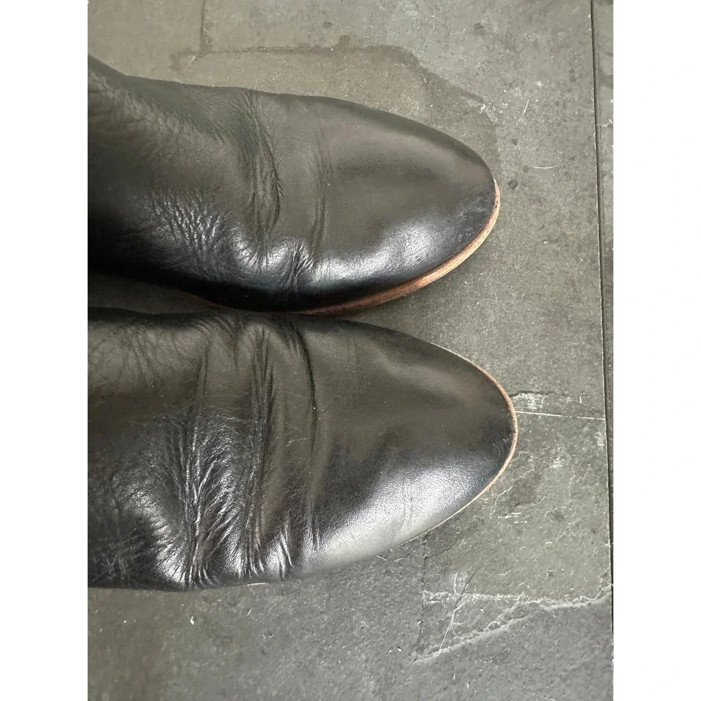 Frye Carson Black Leather Chelsea Ankle Boots 10M Women 3471586
